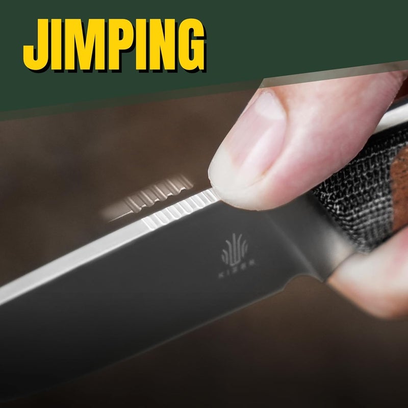 KIZER Smolt Fixed Blade Knife with Sheath, 2.93” 154CM Steel Micarta & Mkuruti Handle Fixed blade Knives, Drop Point Fixed Knife Small EDC Knife for Men Women Camping Pocket Knife 1063C1 - Image 4